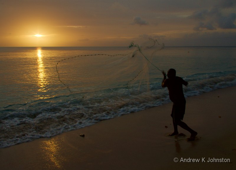 0408_40D_2675 B4.jpg - Fisherman casting net on Gibb's Beach, Barbados. Developed with Bibble 4
